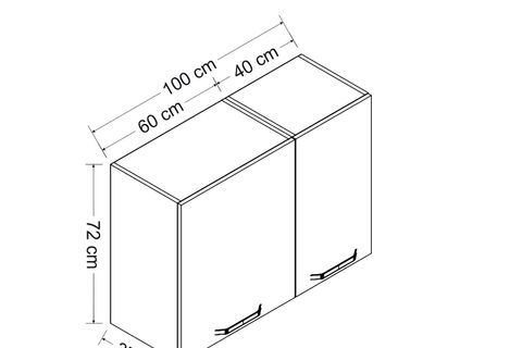 MİNAR 100 CM MUTFAK DOLABI BEYAZ 100-B1-ÜST MODÜL