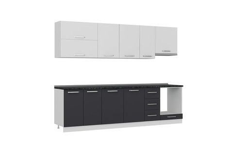MİNAR ECE 280 CM MUTFAK DOLABI BEYAZ ANTRASİT 280-A8