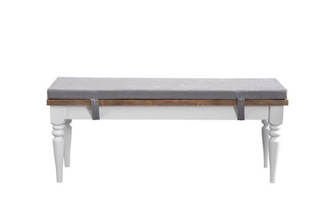 KOSOVA AHŞAP BENCH, BEYAZ, AÇIK GRİ, 120 CM