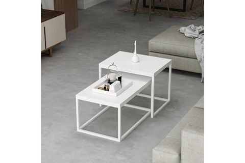 DECOR METAL ORTA SEHPA, BEYAZ