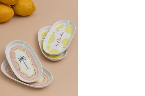 THE MİA ITALİAN SUMMER OVAL SERVİS TABAĞI 4LÜ 17 CM