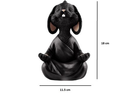 YOGA YAPAN TAVŞAN BİBLO BÜYÜK BOY, SİYAH