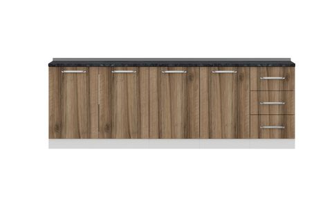 MİNAR 245 CM MUTFAK DOLABI BEYAZ DORE 245-D3-ALT MODÜL