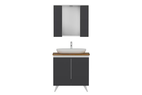 NİKA BANYO DOLABI 85CM AY2K 2K1A TZG BEYAZ ANTRASİT