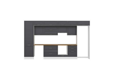 ALVİNKA 400X240 CM KLASİK MEBRAN MUTFAK DOLABI, MBB E80B60S60 1 MEBRAN ANTRASİT SUNTALAM
