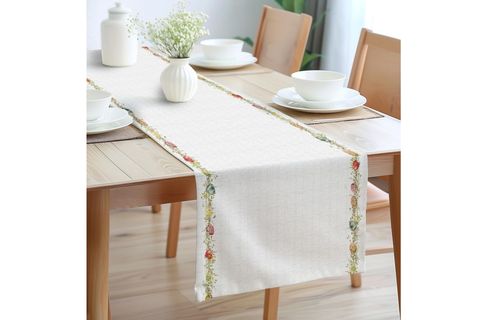 RENKLİ YUMURTA PAMUKLU MASA RUNNER, 0069 50X150