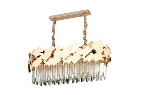 ROSHAN SEKSENLİK KRİSTAL SARKIT AVİZE, GOLD