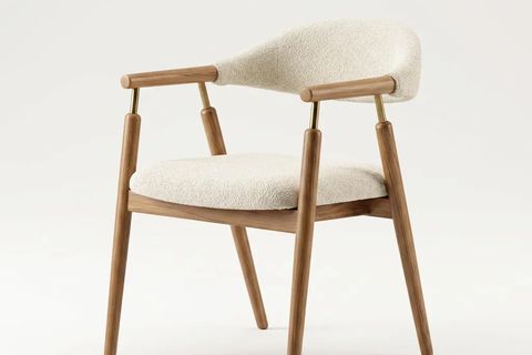 SİLLA CONCEPT, LİNA SANDALYE, CEVİZ AHŞAP, KREM KUMAŞ