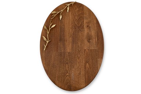 NOBLERAVEN DESIGN DEKORATİF OVAL TEPSİ, BÜYÜK BOY, PİRİNÇ KULPLU