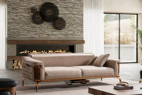 DUBAİ ÜÇLÜ KOLTUK, AÇIK KAHVE