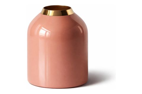 PEMBE ALTIN METAL EMAYE VAZO