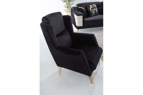 ZARAFET SİYAH KREM KOLTUK TAKIMI