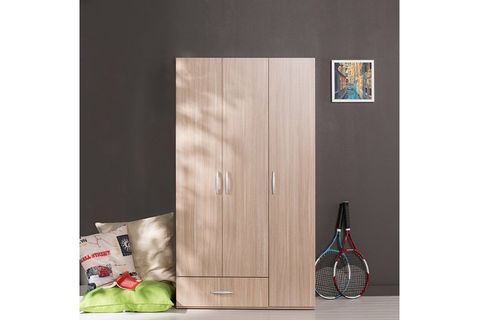 ADORE MAX 3 KAPILI TEK ÇEKMECELİ GARDIROP - İTALYAN MEŞE