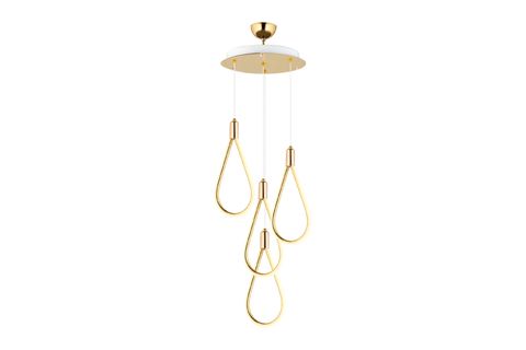 SELİON 72 WATT DÖRTLÜ YUVARLAK LED AVİZE, GOLD