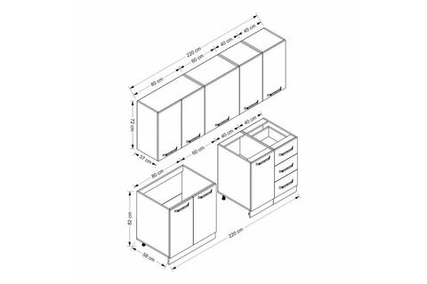 MİNAR 220 CM MUTFAK DOLABI BEYAZ 220 B11