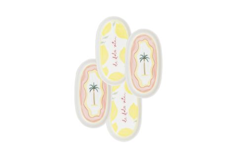 THE MİA ITALİAN SUMMER OVAL SERVİS TABAĞI 4LÜ 17 CM