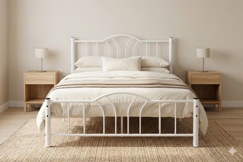 ARGİMO BELLA METAL KARYOLA, BEYAZ, 160X200