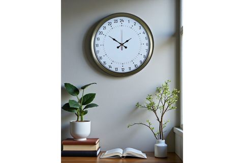 ESKİTME METAL 24 SAAT GÖSTERGELİ ÖZEL TASARIM DUVAR SAATİ 40 CM