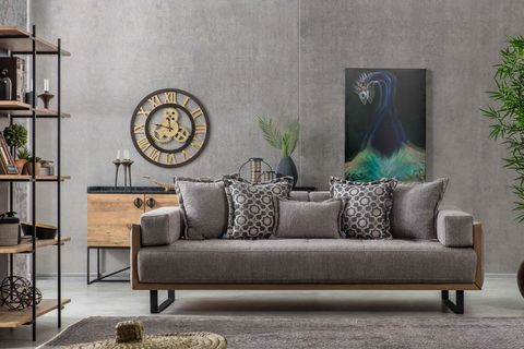 LOFT GALA KOLTUK TAKIMI, GRİ, SİYAH AYAK
