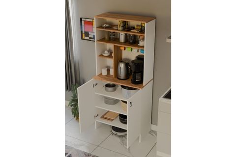 İNTERGO KAHVE KÖŞESİ İKİ KAPAKLI ÇOK AMAÇLI DOLAP, BEYAZ