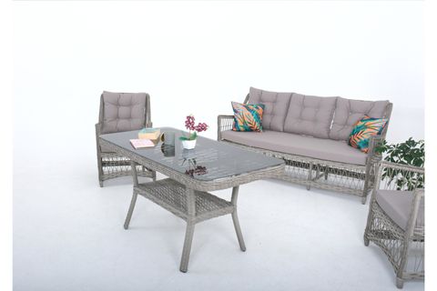 FLEXY HOME GARDEN ECEM ÜÇLÜ TAKIM, GRİ