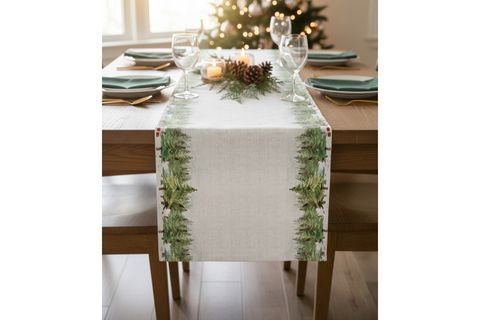 YILBAŞI ÇAM ORMANI PAMUKLU MASA RUNNER, 0068 50X150