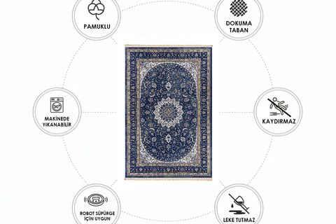 LACİVERT GECE DOKUMA TABAN HALI, 391 YNG, 150X230 CM