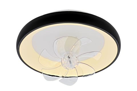 HALOFAN AYDINLATMA VE HAREKETLİ VANTİLATÖR, SİYAH, 50 CM