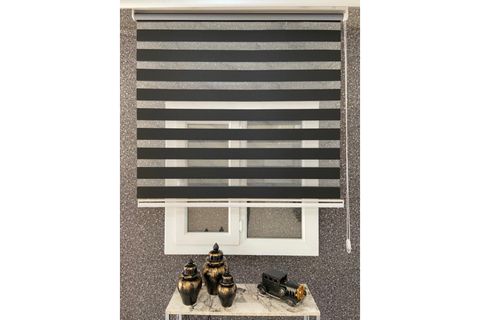 ZEBRA VE STOR PERDE, DÜZ SİYAH, DSG704, 170X200