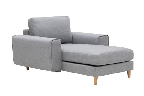 MERLİN DAYBED, FİTİLLİ KOL, NATUREL AYAK, KETEN KUMAŞ, GRİ