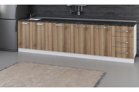 MİNAR 300 CM MUTFAK DOLABI BEYAZ DORE 300-D1-ALT MODÜL