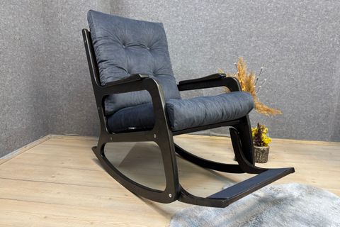 KONTES SALLANAN SANDALYE, ANTRASİT, WENGE SİYAH AYAK