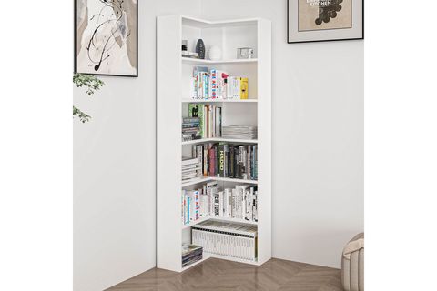 ADEL KÖŞE KİTAPLIK, BEYAZ, 5 RAFLI