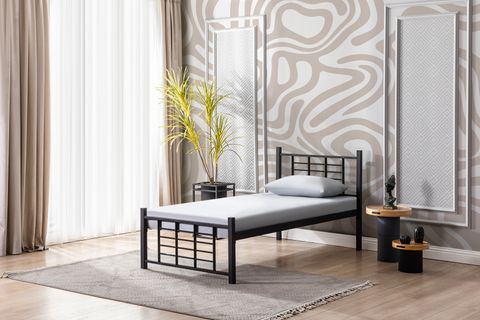 EVGER METAL KARYOLA, K01, SİYAH, 100X200