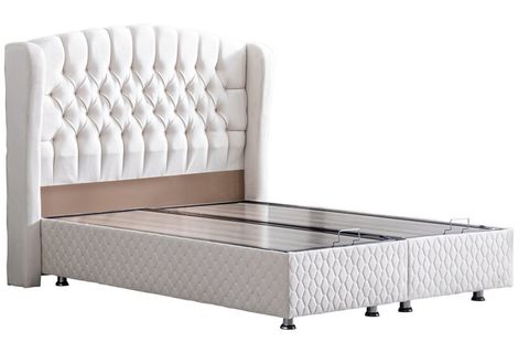 NİCE BAZA BAŞLIK VE REAL PEDLİ YATAK SETİ, KREM, 90X190