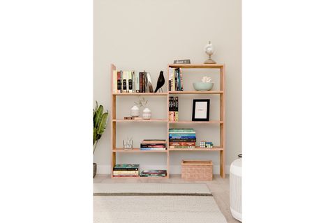 CREA MODÜLER KÖŞE KİTAPLIK, 8 RAFLI, ÇAM