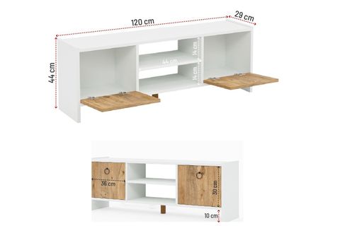 MONİ TV ÜNİTESİ VE KİTAPLIK SETİ, ÇAM KAPAKLI