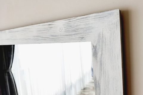 DFN WOOD DEKORATİF DUVAR AYNASI, BEYAZ, 130X60