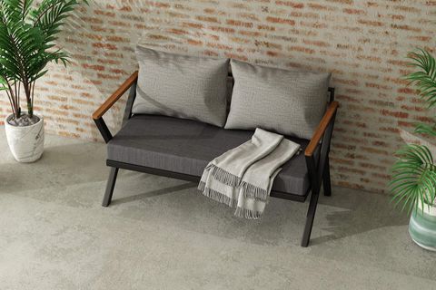 WOODESK BEGONVİL İKİLİ BAHÇE KOLTUĞU, GRİ RENK, CPT5525-130