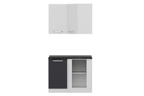 MİNAR 105CM KÖŞE MUTFAK DOLABI BEYAZ ANTRASİT K105A1