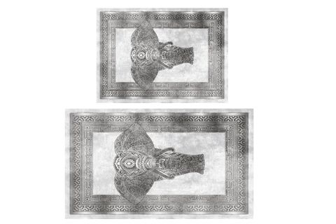 DİJİTAL BASKI, KAYMAZ TABAN İKİLİ BANYO PASPASI 100X60 + 60X50 CM  RVG5-LNA0020