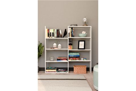 CREA MODÜLER KÖŞE KİTAPLIK, 8 RAFLI, BEYAZ