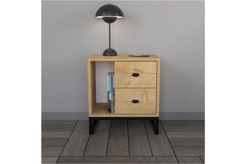 HAZER KOMODİN, ATLANTİK ÇAM, 2 ÇEKMECELİ BÖLMELİ