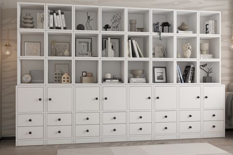 ZARA MODÜLER DOLAPLI ÇEKMECELİ ÇALIŞMA ODASI KİTAPLIĞI BEYAZ NRG KTP 1111