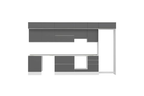 ALVİNKA 400X240 CM MUTFAK DOLABI, MB E90S60S50 1 ANTRASİT SUNTALAM