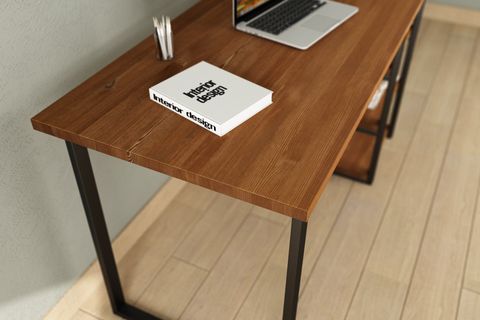 WOODESK ELEGANT MASİF AĞAÇ ÇALIŞMA MASASI, TİK RENK, CPT4611-140