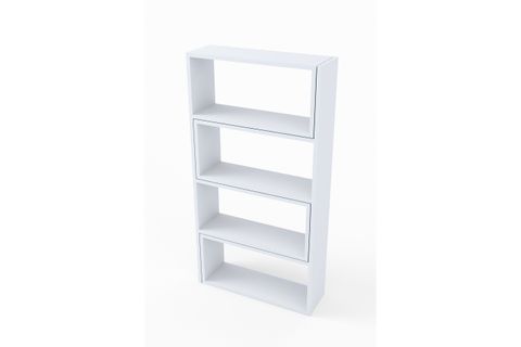 CREA MODÜLER KÖŞE KİTAPLIK, 8 RAFLI, BEYAZ