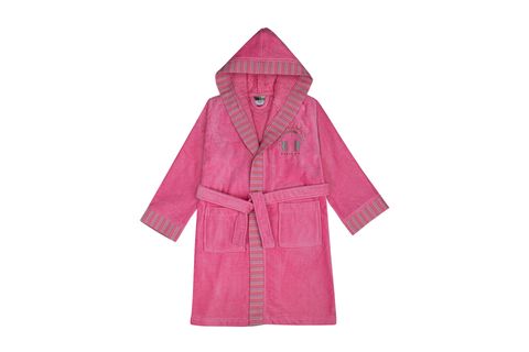 GREEN BLACK RELAX PAMUK NAKIŞLI KIZ ÇOCUK BORNOZ, PEMBE, 3-4 YAŞ