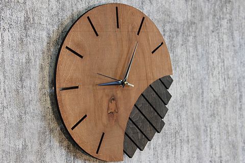 NİGHT DAY DUVAR SAATİ, DOĞAL AHŞAP, AÇIK MEŞE