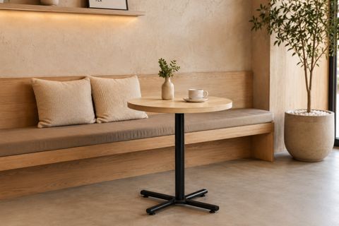 PAYAS METAL AYAK MUTFAK BAHÇE BALKON BİSTRO VE CAFE MASASI, 70X70 CM, NATUREL SİYAH